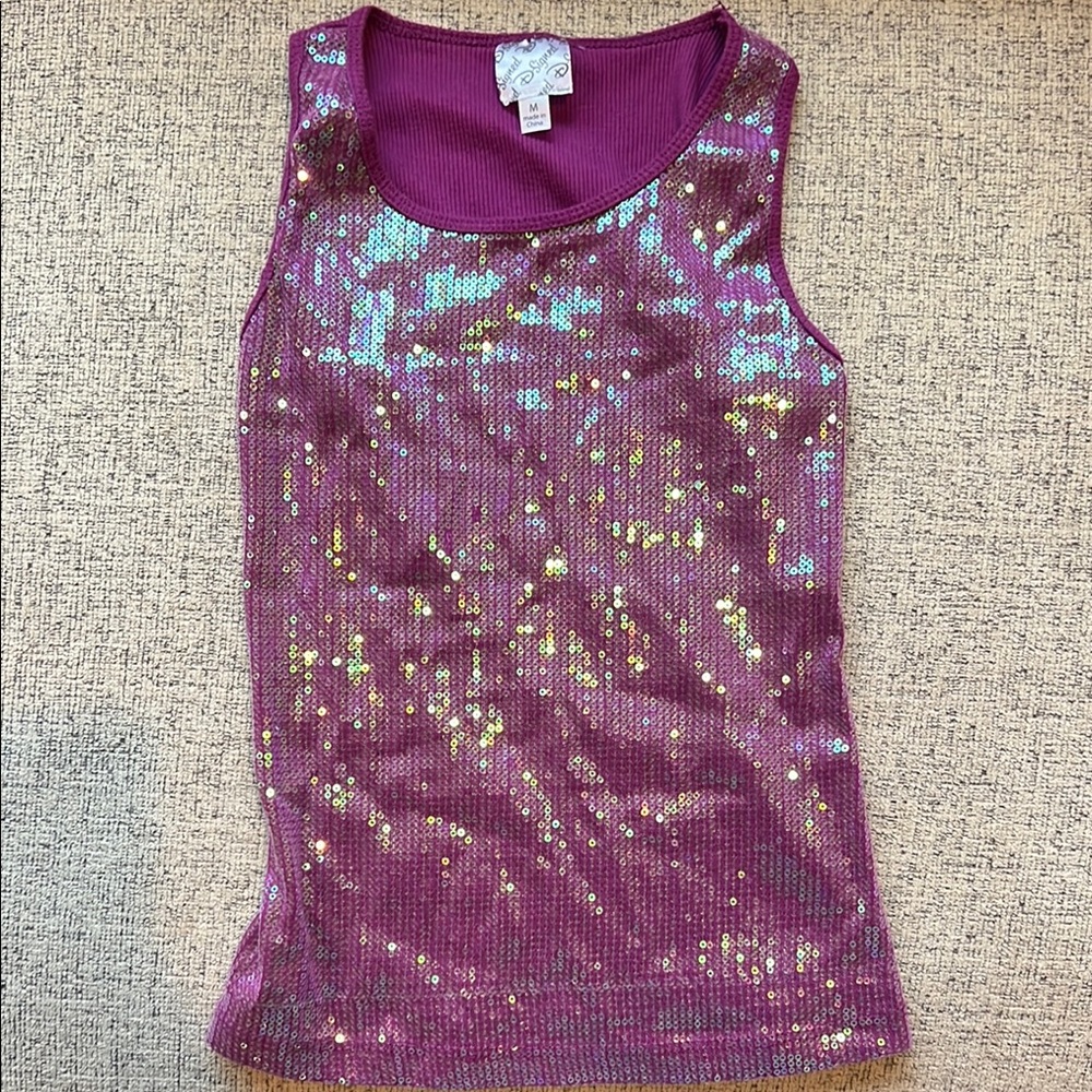 Disney Pink Sequin Embellished Tank Top